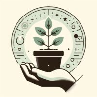 Tanaman kecil tumbuh di pot