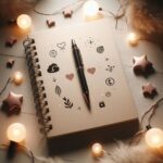 Jurnal dengan pena di atasnya