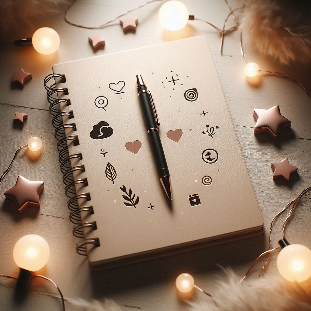 Jurnal dengan pena di atasnya