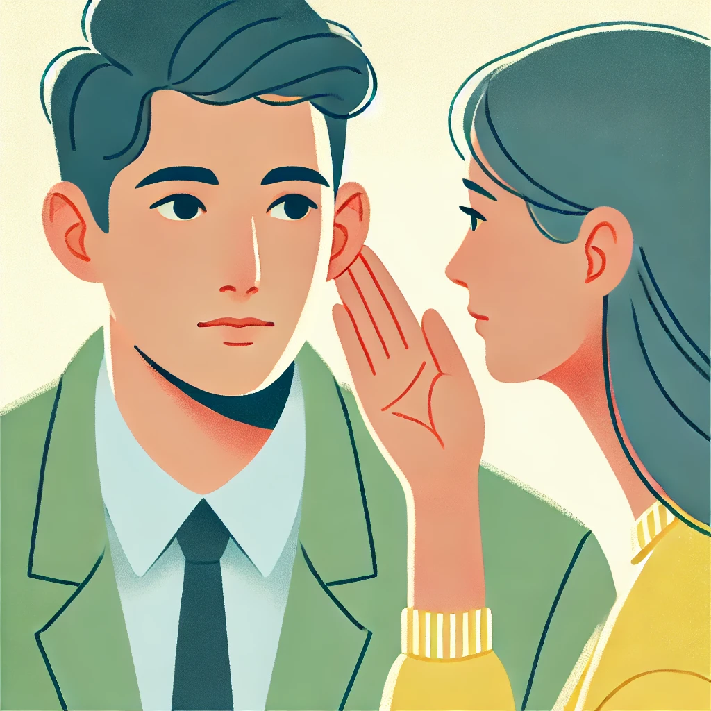 seseorang yang sedang mendengarkan dengan ekspresi penuh pengertian