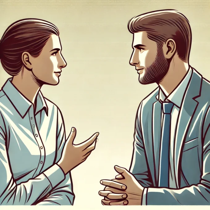 Gambar seseorang yang sedang mendengarkan dengan penuh perhatian