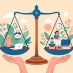 timbangan yang menyeimbangkan item terkait pekerjaan