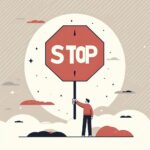 seseorang memegang tanda "stop," melambangkan pentingnya berkata "tidak"