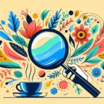 kaca pembesar melayang di atas objek kecil